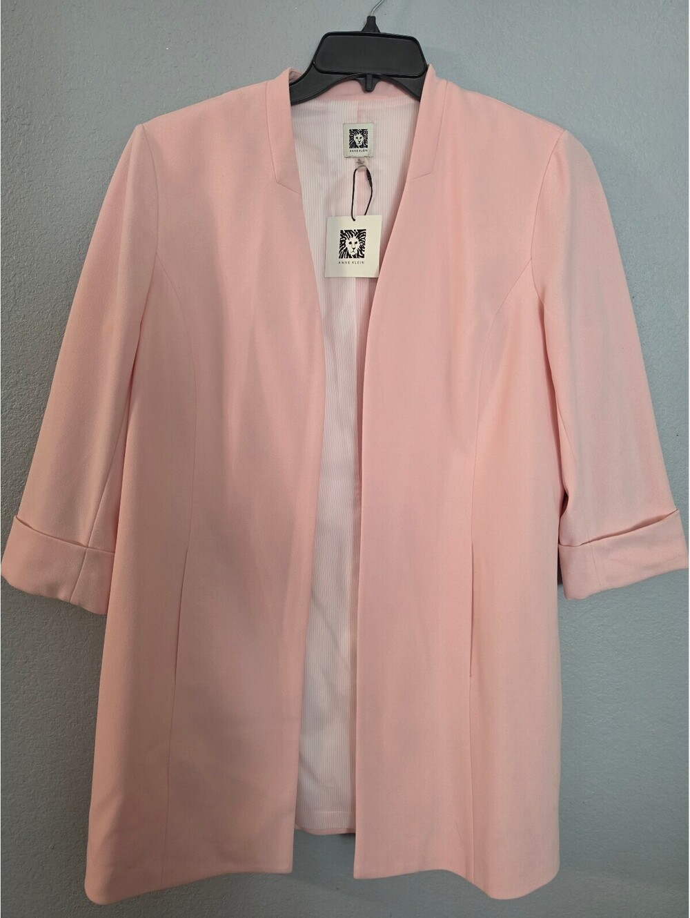 Anne Klein Cherry Blossom Pink Open Front Blazer Jacket XL